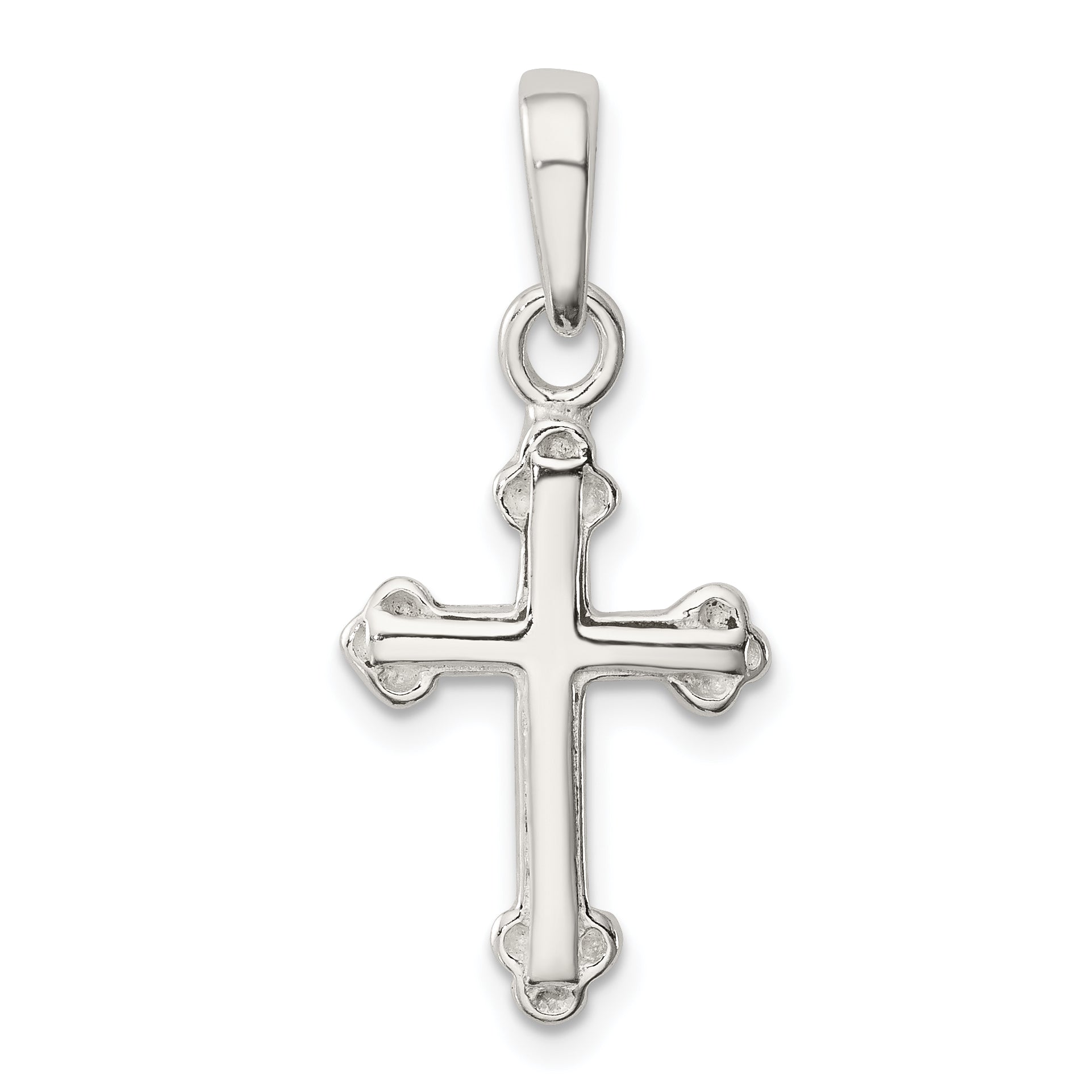 Sterling Silver Budded Cross Pendant Main image