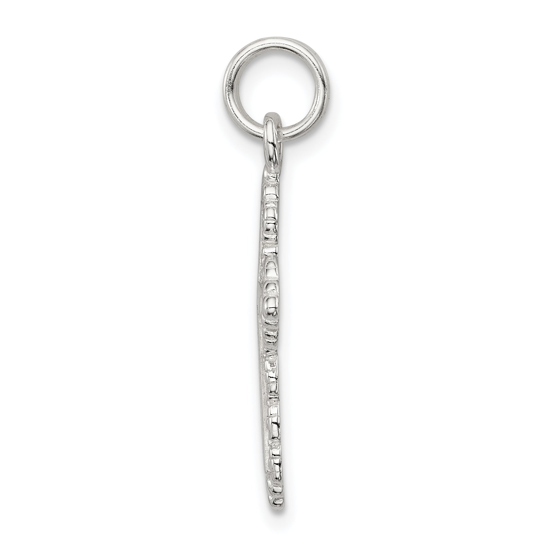 Sterling Silver 925 Cross Charm with Rhodium Polish Elegant Design Secondary image