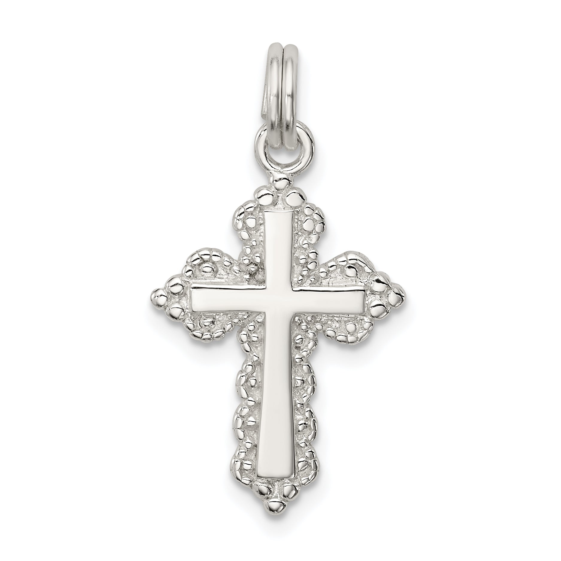 Sterling Silver Rhodium-plated Cross Charm Main image
