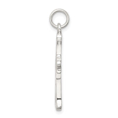 Sophia Jewelers Sterling Silver Filigree Cross Charm with Polished Rhodium Finish