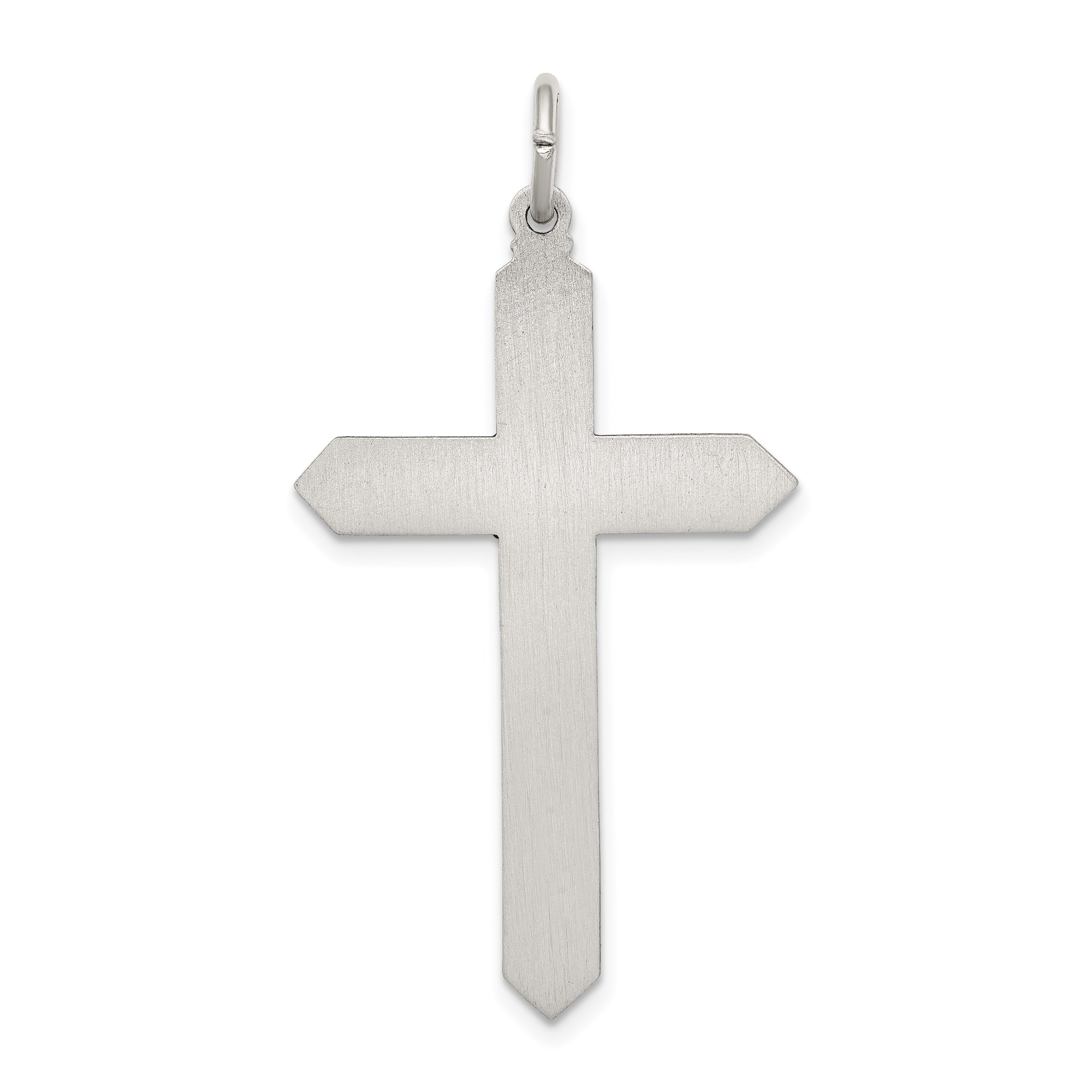 Sterling Silver Antiqued May Glass Birthstone Cross Pendant