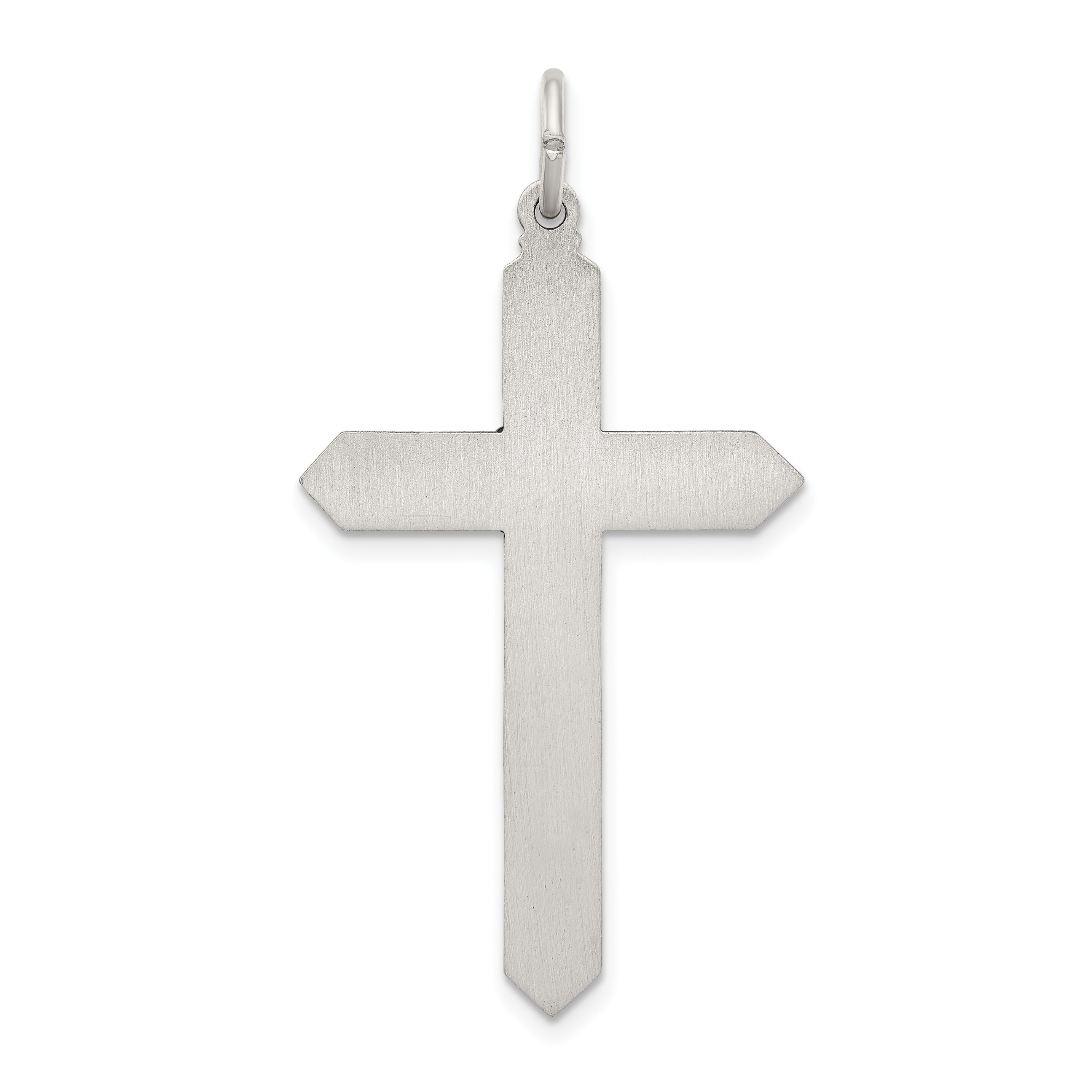 Sterling Silver Antiqued October Glass Birthstone Cross Pendant