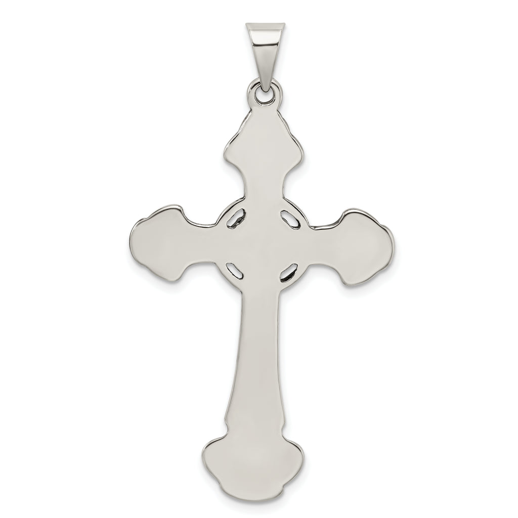 Sophia Jewelers Sterling Silver 925 Polished Antiqued Cross Pendant