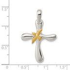 Sophia Jewelers Sterling Silver Polished Dove Cross Pendant Elegant Themed Design