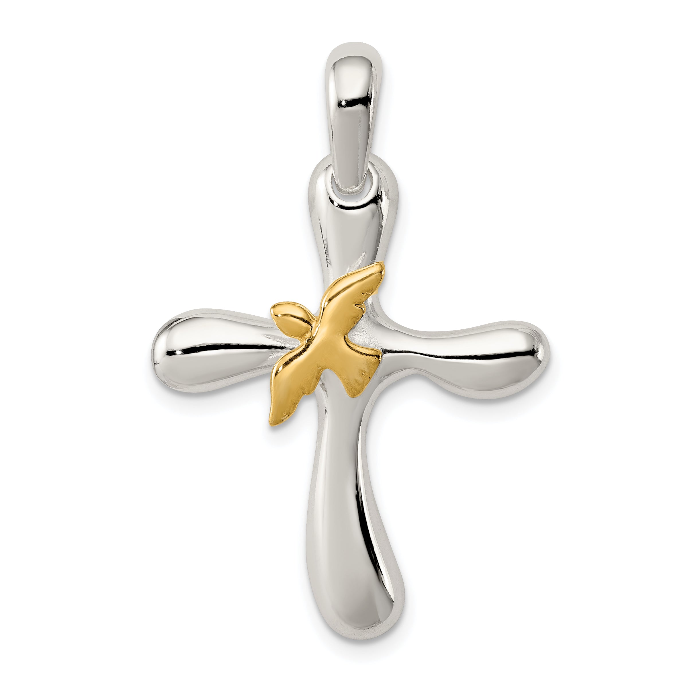 Sterling Silver & Vermeil Dove Cross Pendant Main image