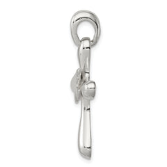 Polished Sterling Silver Dove Cross Pendant with Anti-Tarnish Finish