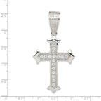 Sophia Jewelers Sterling Silver CZ Cross Pendant Polished Rhodium-Plated Elegance