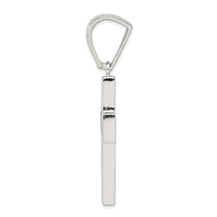 Sophia Jewelers Sterling Silver CZ Cross Pendant with Polished Rhodium Finish