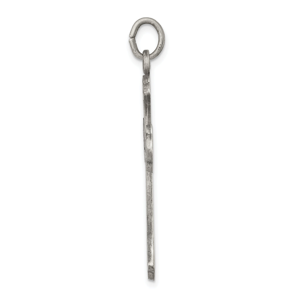 Sterling Silver 925 Antiqued Cross Pendant with Polished Finish