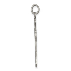 Sterling Silver 925 Antiqued Cross Pendant with Polished Finish