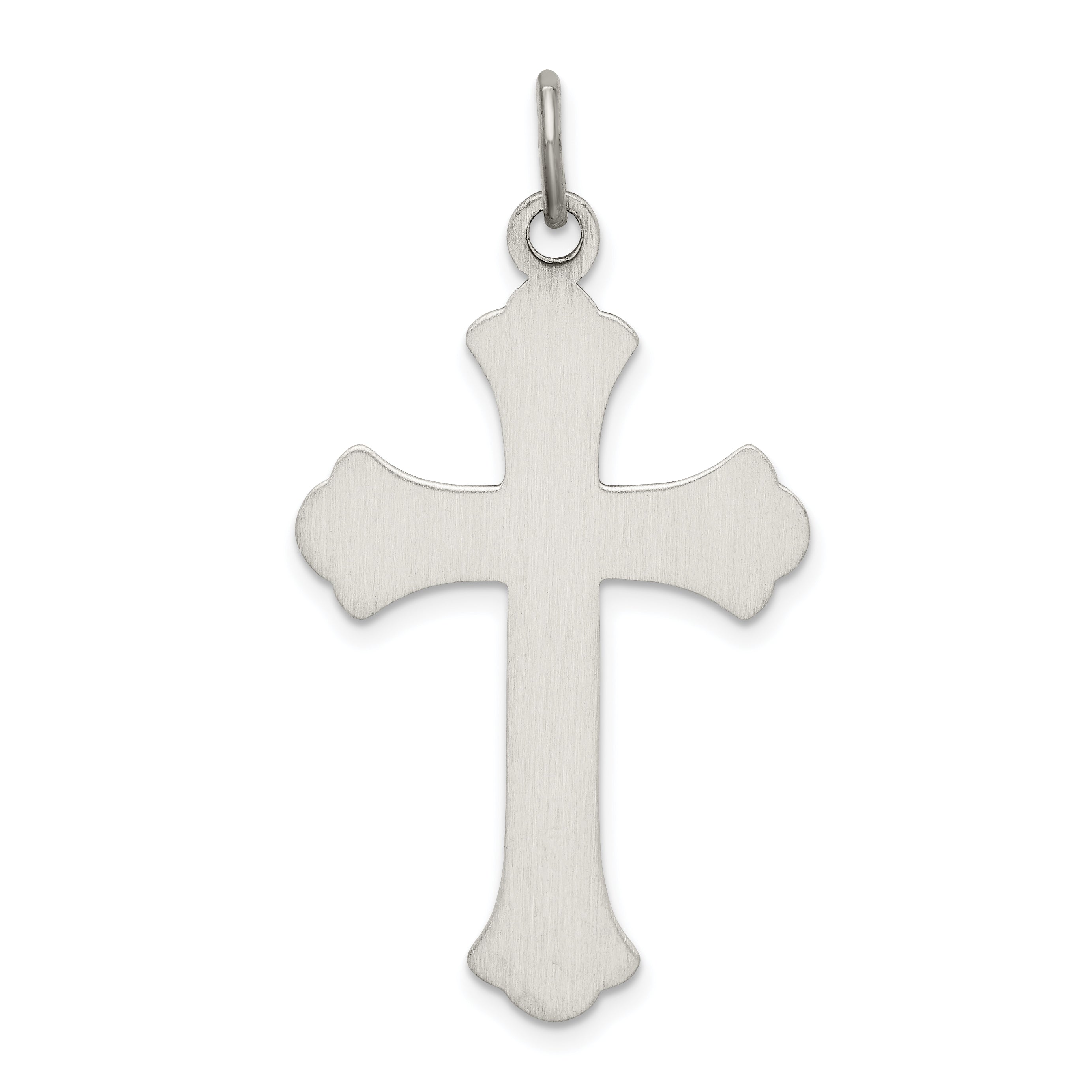 Sterling Silver 925 Antiqued Cross Pendant with Polished Finish