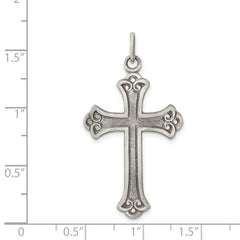 Sterling Silver 925 Antiqued Cross Pendant with Polished Finish
