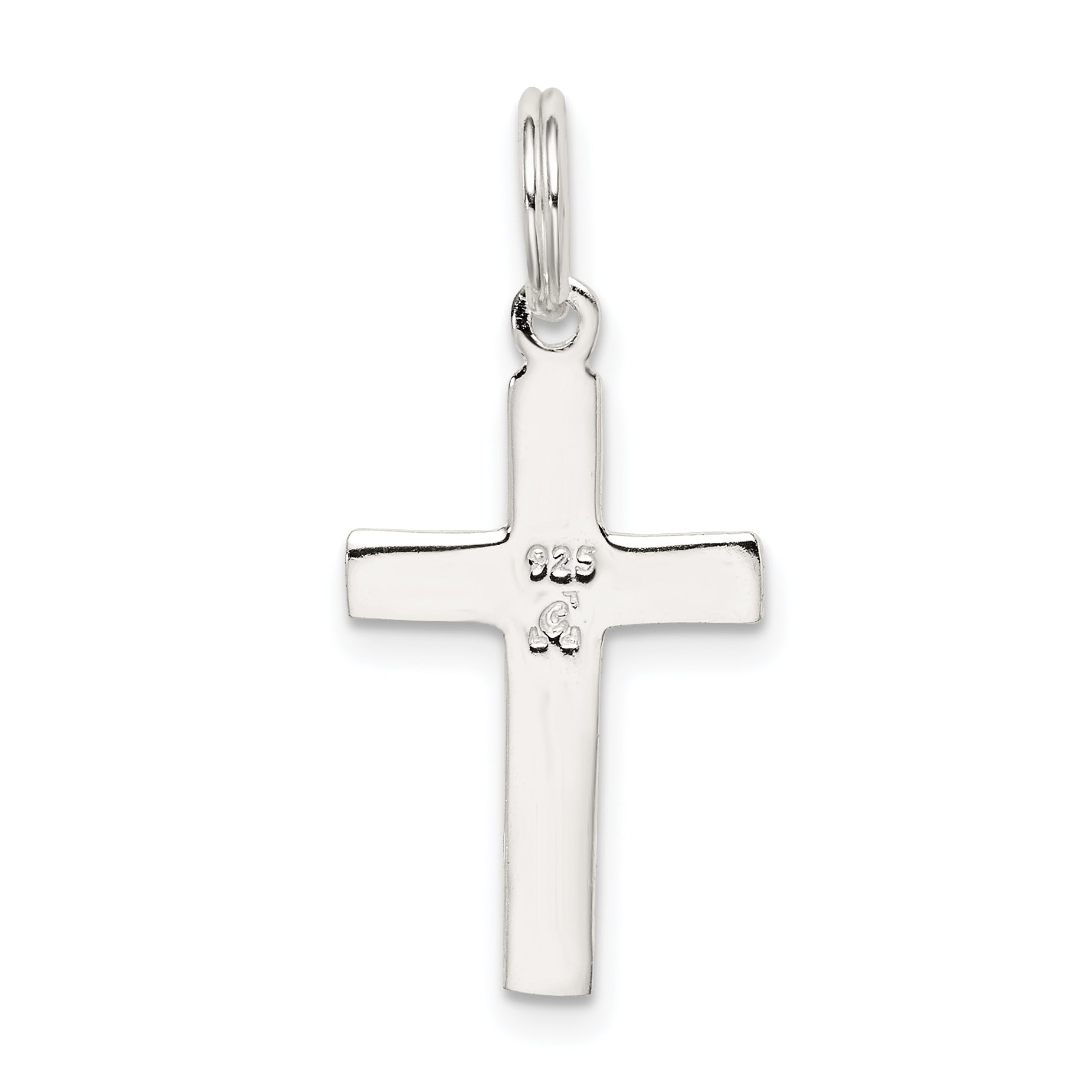 Sterling Silver Rhodium-Plated Latin Cross Charm Polished Finish