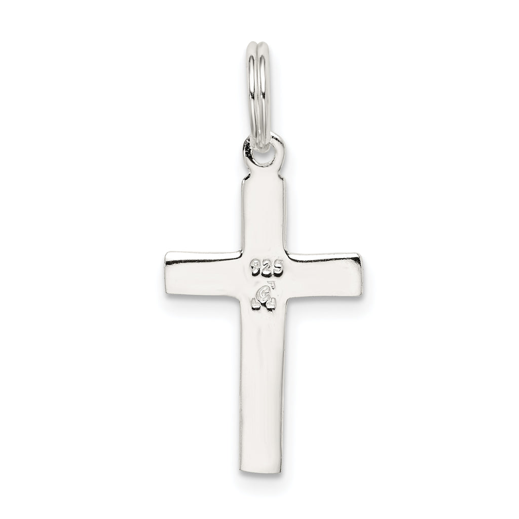 Sterling Silver Rhodium-Plated Latin Cross Charm Polished Finish