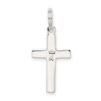 Sterling Silver Rhodium-Plated Latin Cross Charm Polished Finish