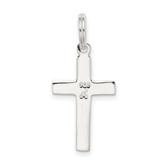 Sterling Silver Rhodium-Plated Latin Cross Charm Polished Finish
