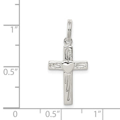 Sterling Silver Rhodium-Plated Latin Cross Charm Polished Finish