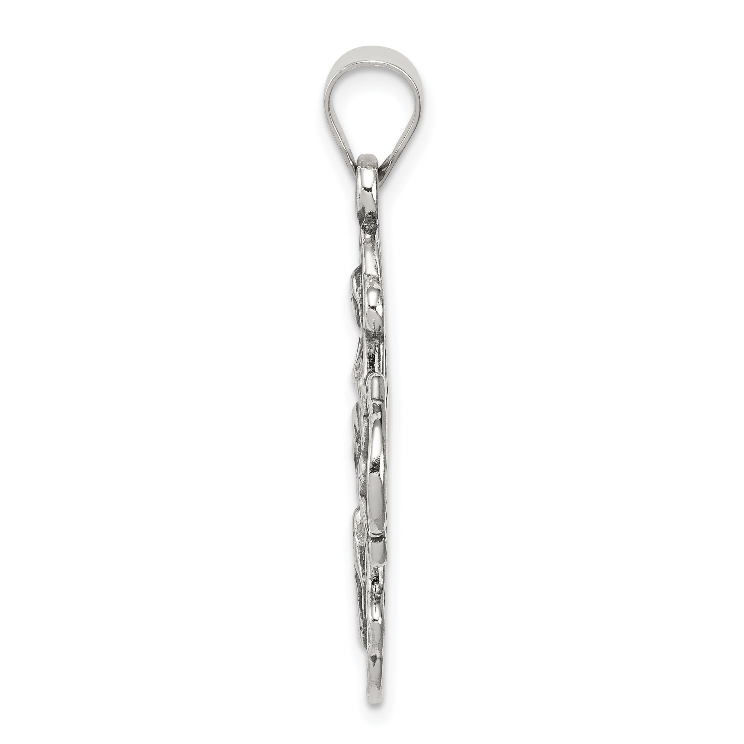 Sterling Silver 925 Antiqued 4-Way Medal Pendant Vintage Charm Secondary image