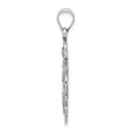 Sterling Silver 925 Antiqued 4-Way Medal Pendant Vintage Charm