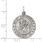 Sophia Jewelers 925 Sterling Silver Antiqued St. Christopher Pendant