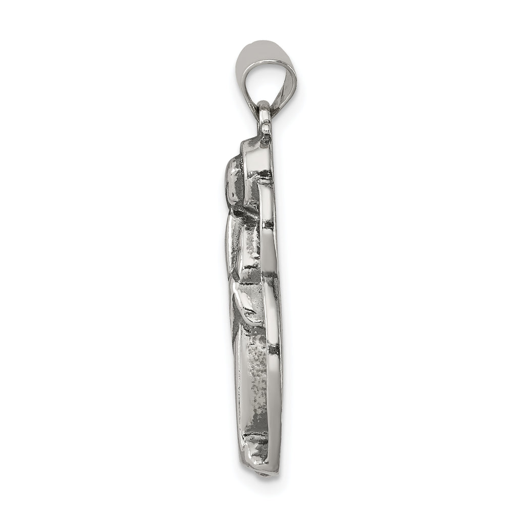 Sterling Silver 925 Blessed Mary Charm with Antiqued Finish Vintage Style