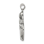 Sterling Silver 925 Blessed Mary Charm with Antiqued Finish Vintage Style