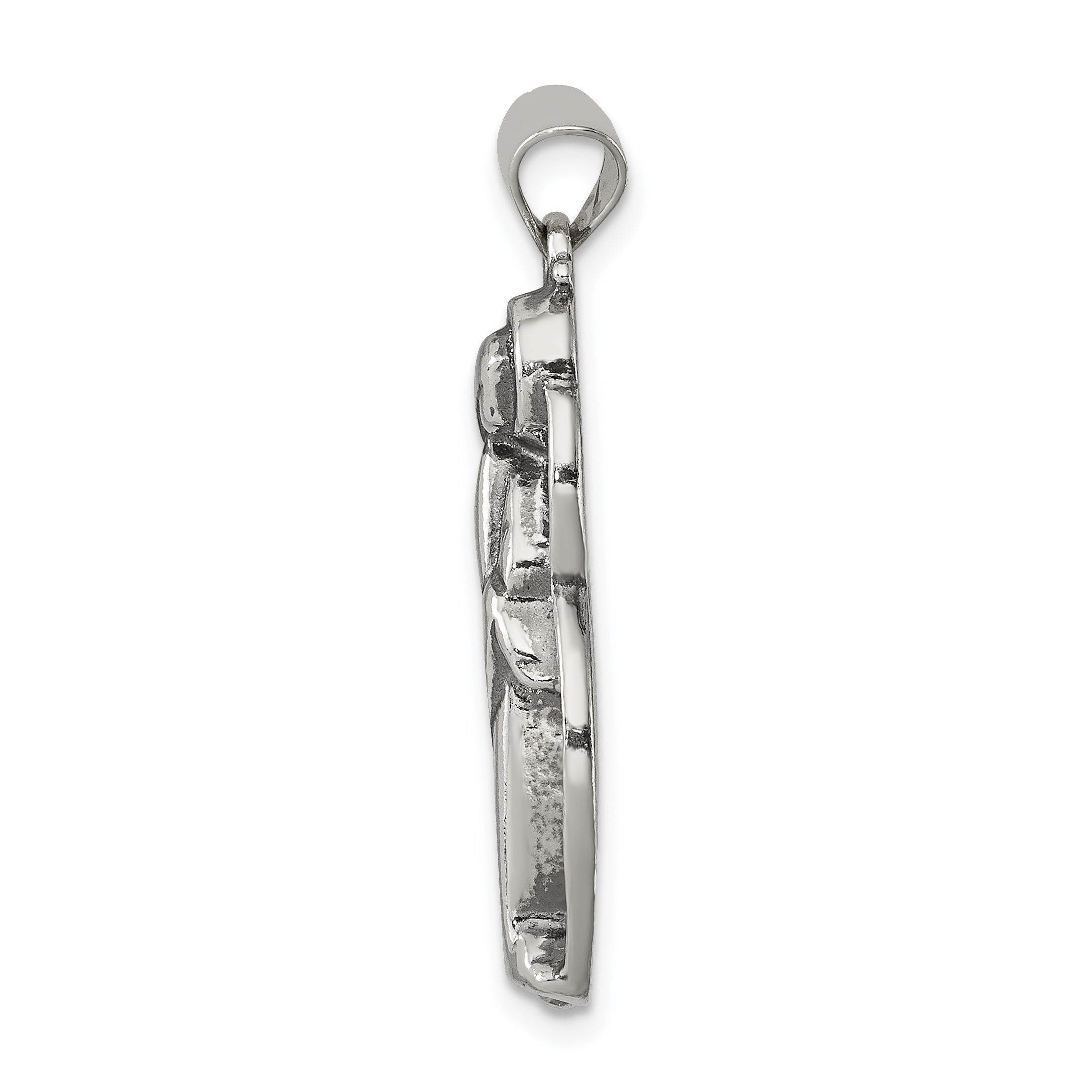 Sterling Silver 925 Blessed Mary Charm with Antiqued Finish Vintage Style