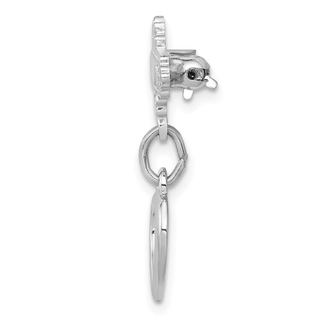 Sterling Silver Unisex Vermeil CroSterling Silver Pin with Rhodium Polished Finish