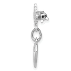 Sterling Silver Unisex Vermeil CroSterling Silver Pin with Rhodium Polished Finish