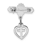 Sterling Silver Unisex Vermeil CroSterling Silver Pin with Rhodium Polished Finish