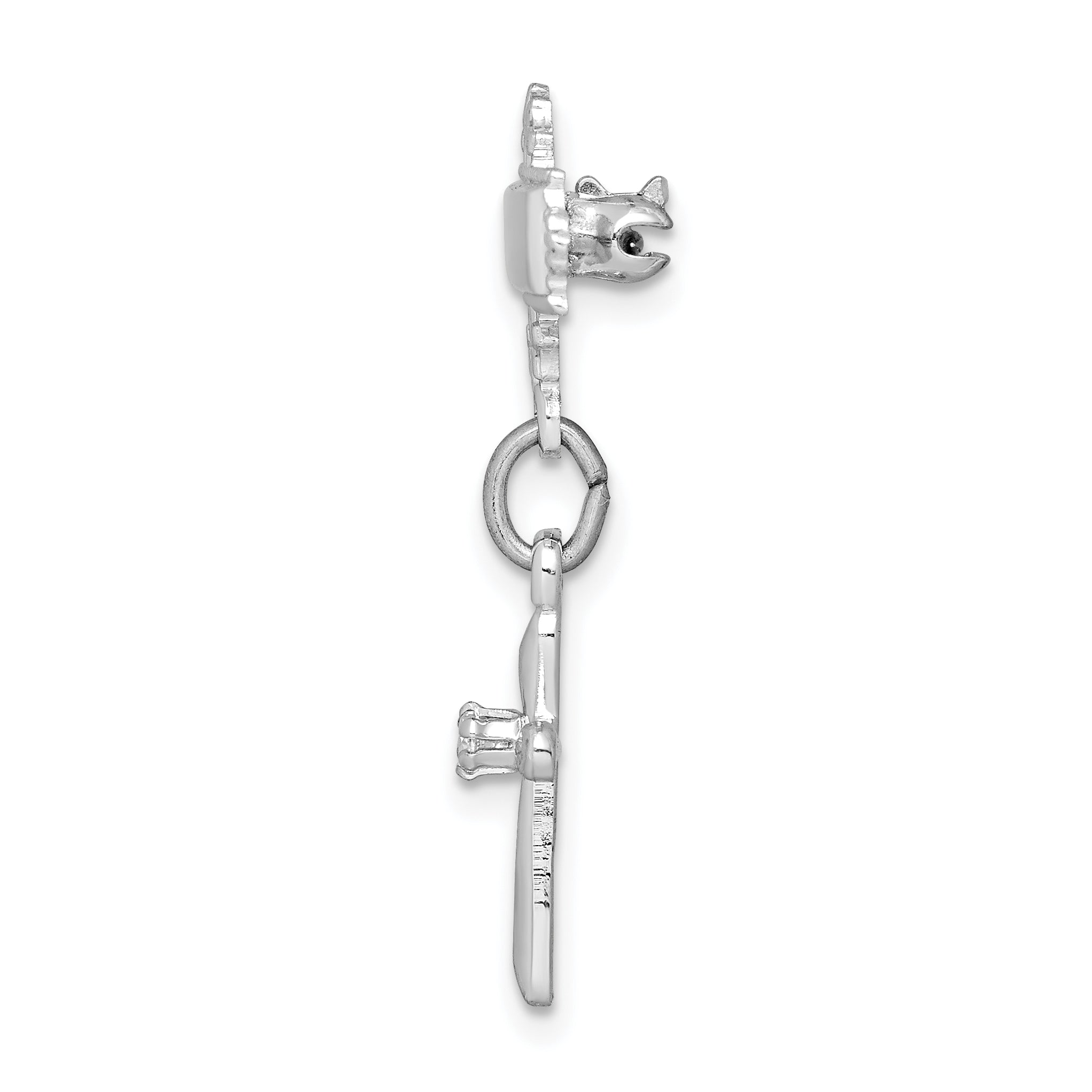 Sophia Jewelers Unisex Sterling Silver CZ CroSterling Silver Dangle Brooch with Rhodium Finish Secondary image