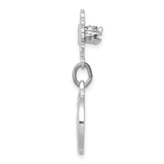 Sterling Silver 925 Miraculous Medal Brooch with Rhodium Polished Finish