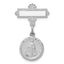 Sterling Silver Rhodium-plated Miraculous Medal Dangle Pin Brooch