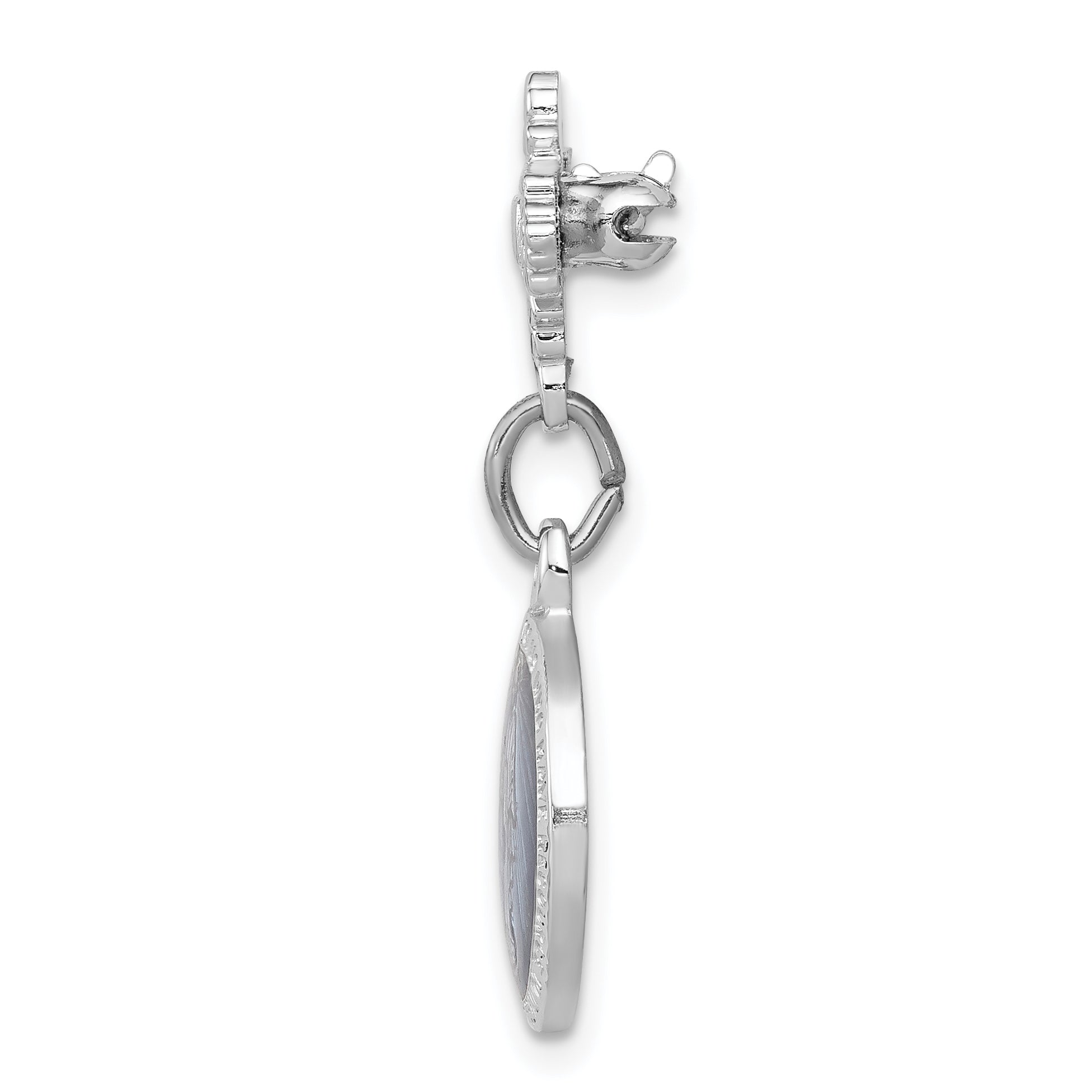 Sophia Jewelers Sterling Silver Miraculous Medal Pin with Enamel and Rhodium Finish Secondary image