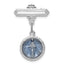 Sterling Silver Rhodium-plated Enameled Miraculous Medal Pin