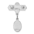 Sterling Silver 925 Rhodium-Plated Unisex Saint Christopher Medal Pin