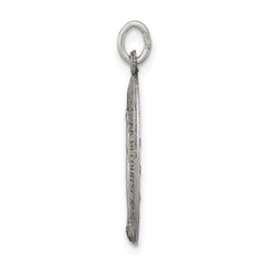 Sterling Silver 925 Miraculous Medal Pendant with Antiqued Finish
