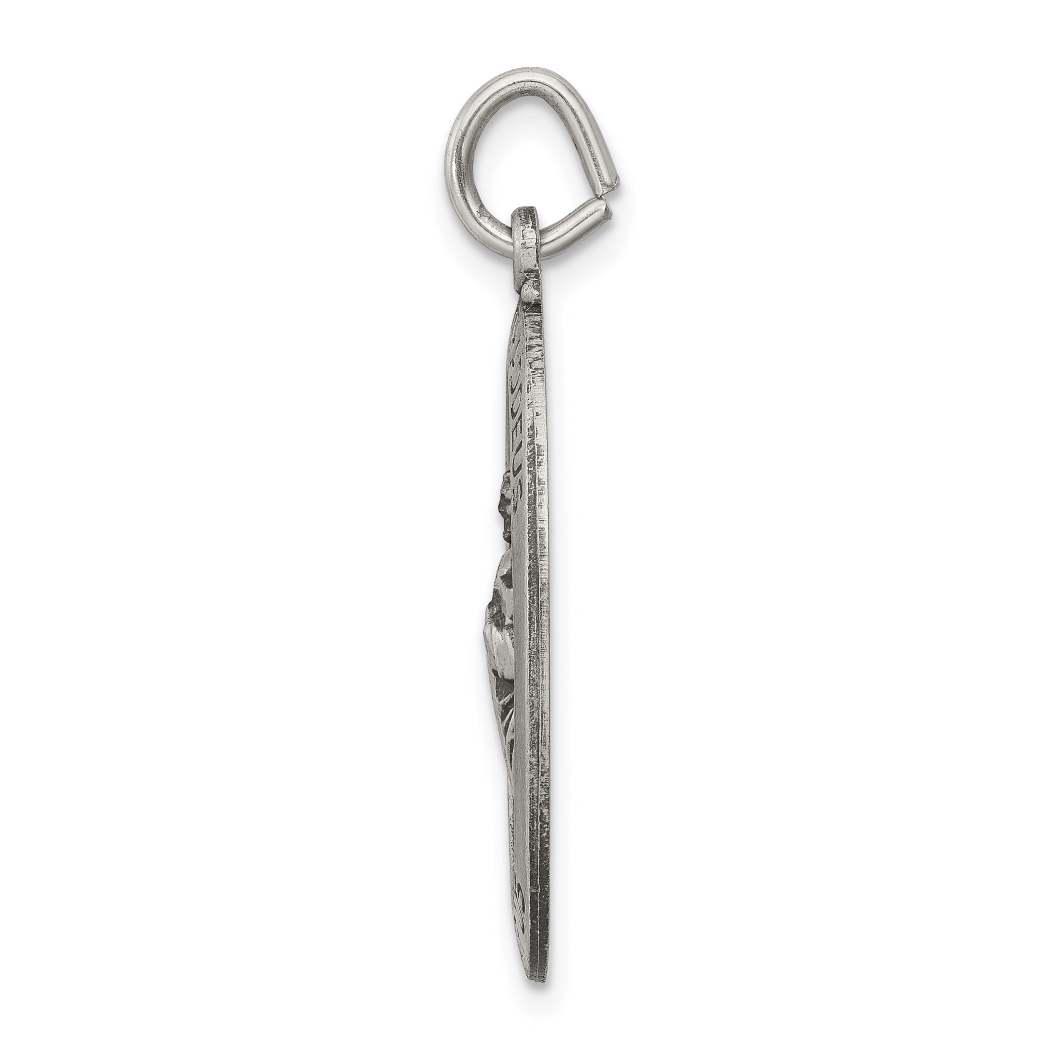 Sterling Silver 925 Antiqued Saint Jude Medal Pendant Vintage Charm Secondary image