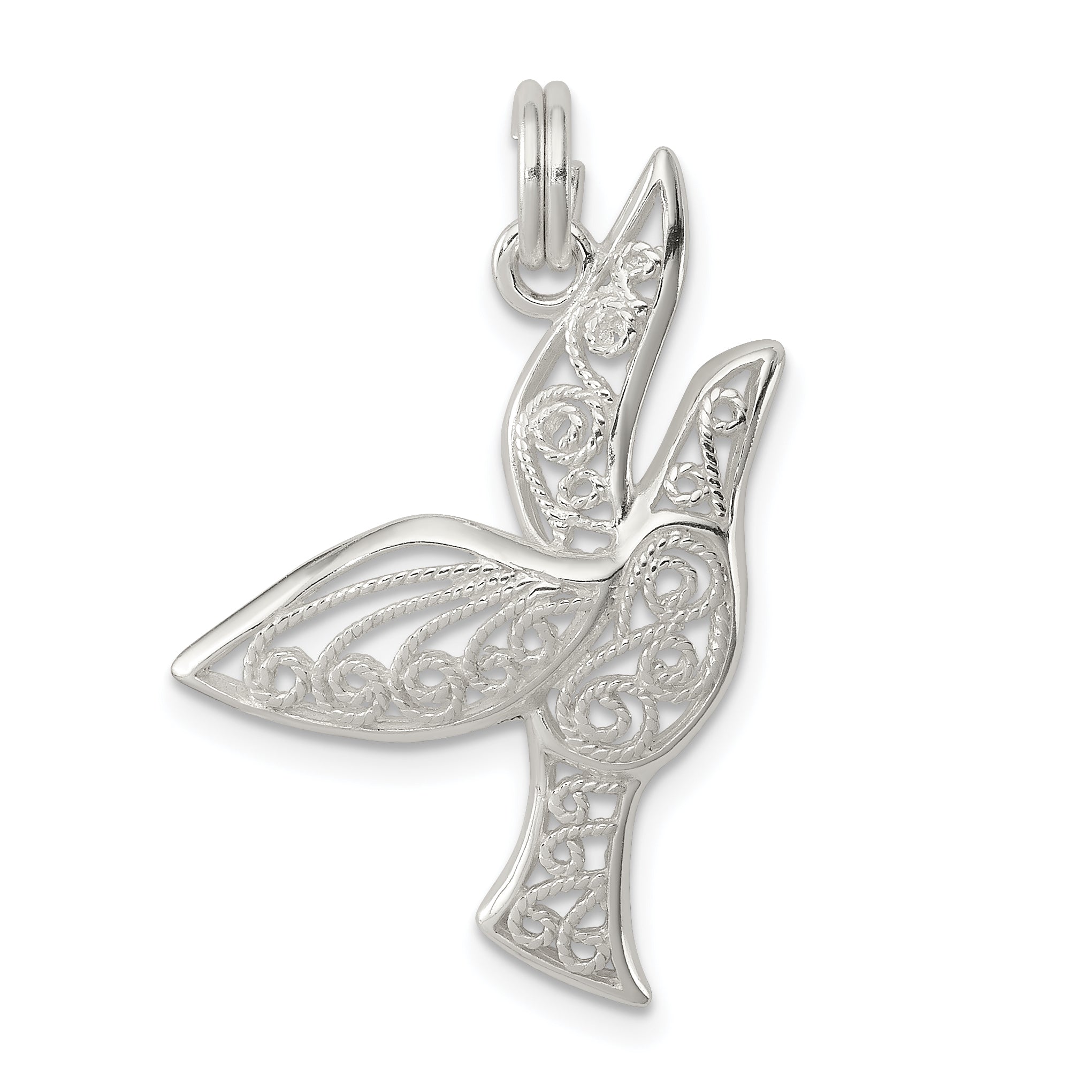 Sterling Silver Filigree Holy Spirit Charm Main image