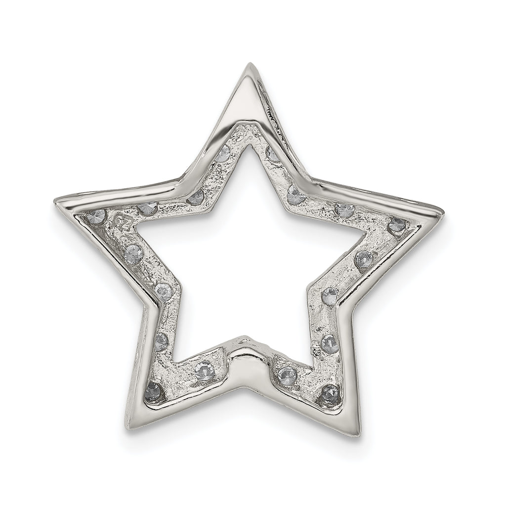 Sophia Jewelers Sterling Silver CZ Star Pendant Rhodium-Plated Elegant Design