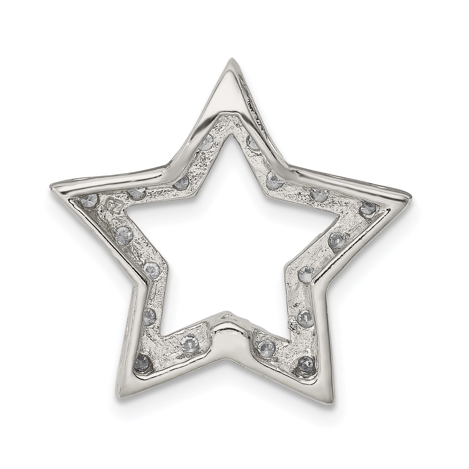Sophia Jewelers Sterling Silver CZ Star Pendant Rhodium-Plated Elegant Design