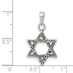 Antiqued Sterling Silver Star of David Charm Vintage Inspired Piece