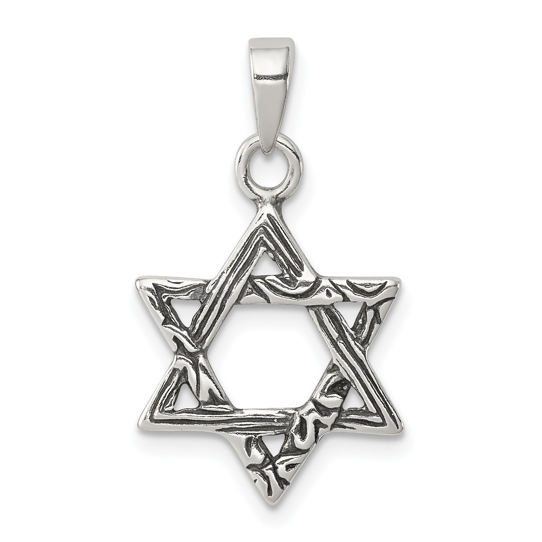 Sterling Silver Antiqued Star of David Charm Main image