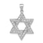Sterling Silver Rhodium-plated CZ Star of David Pendant
