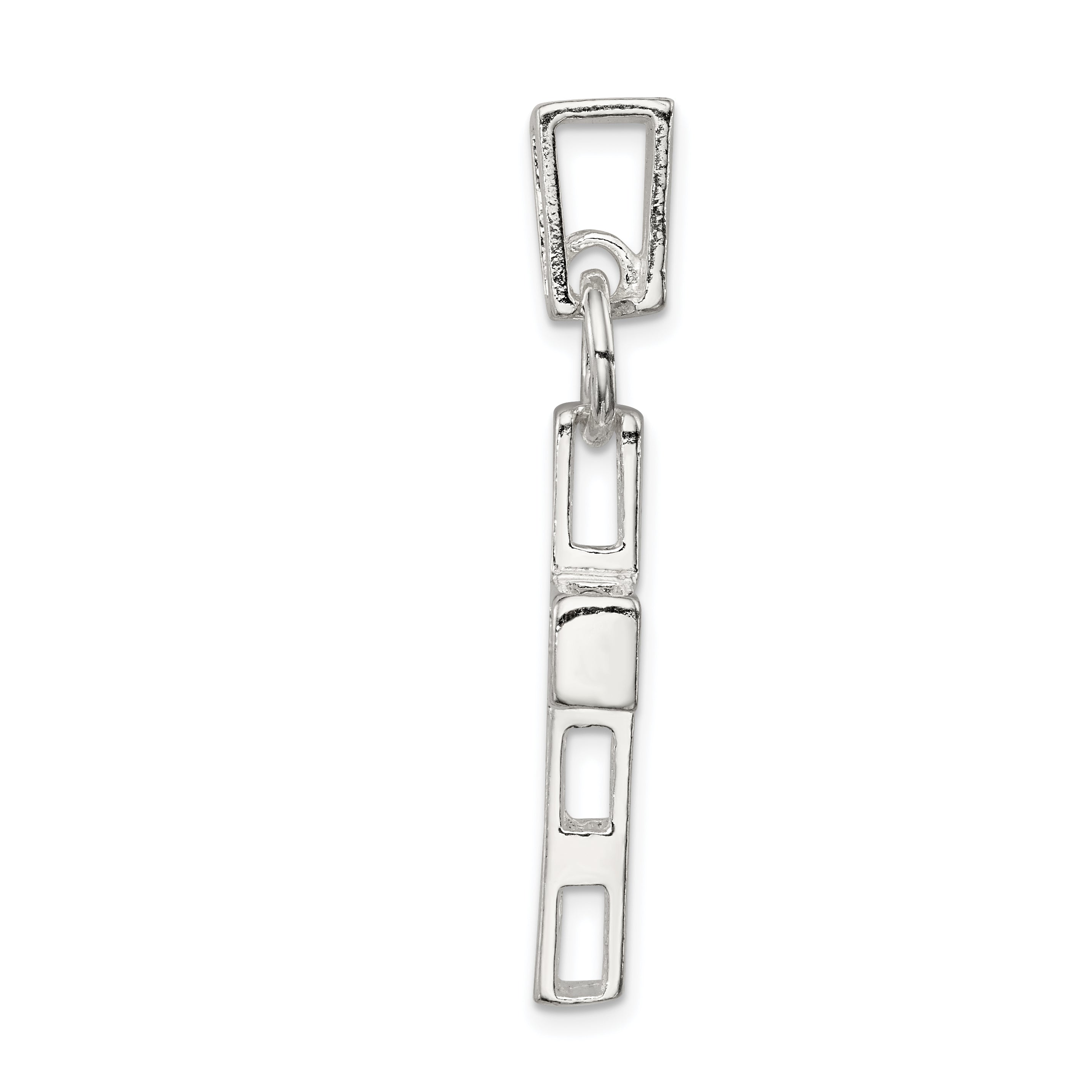 Sterling Silver 925 Hammered Latin Cross Pendant with Polished Finish