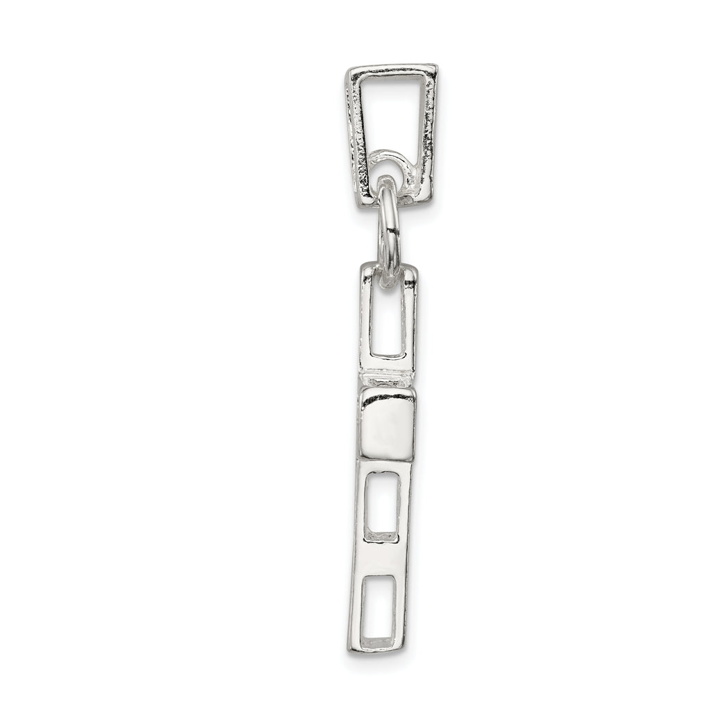 Sterling Silver 925 Hammered Latin Cross Pendant with Polished Finish