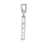 Sterling Silver 925 Hammered Latin Cross Pendant with Polished Finish