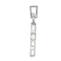 Sterling Silver 925 Hammered Latin Cross Pendant with Polished Finish