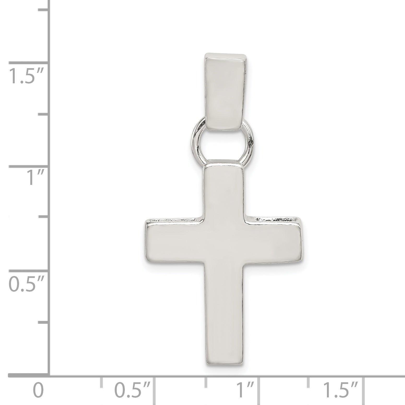 Sterling Silver 925 Hammered Latin Cross Pendant with Polished Finish