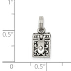Sterling Silver Antiqued Angel Prayer Box Charm